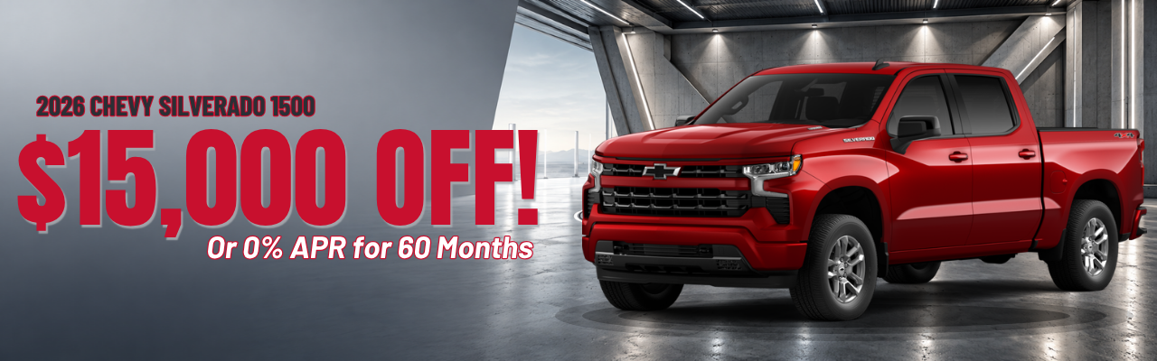 2026 Chevrolet Silverado 1500, $1,000 off or 0% APR for 60 Months