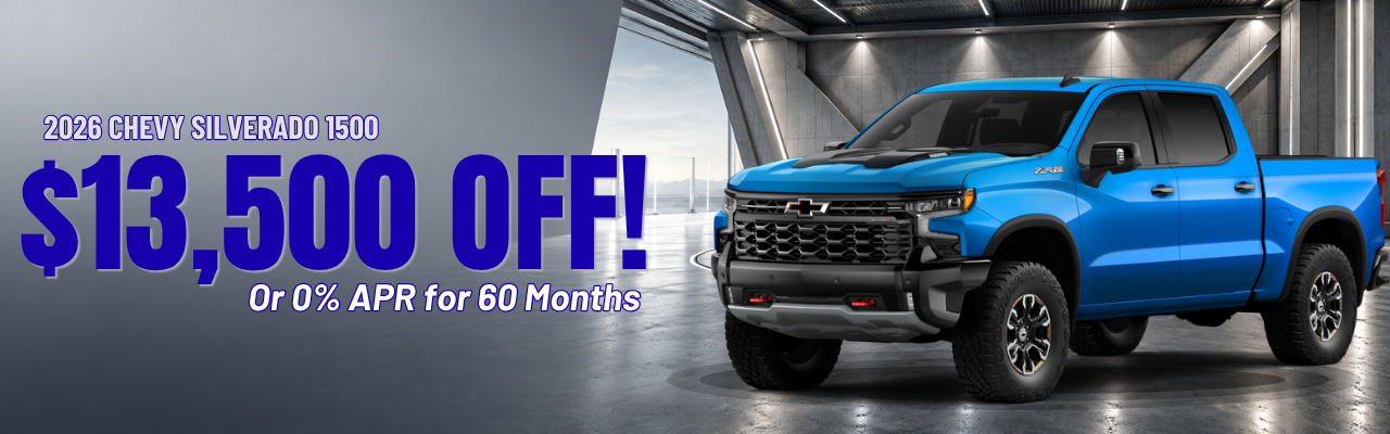 2026 Chevrolet Silverado 1500, $1,000 off or 0% APR for 60 Months